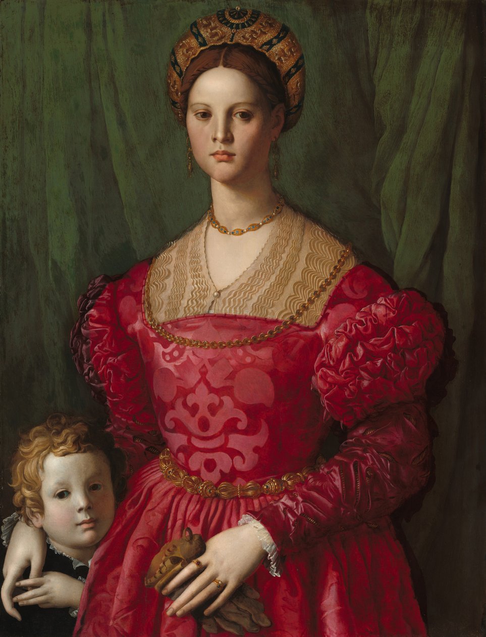 En ung kvinde og hendes lille dreng af Agnolo Bronzino