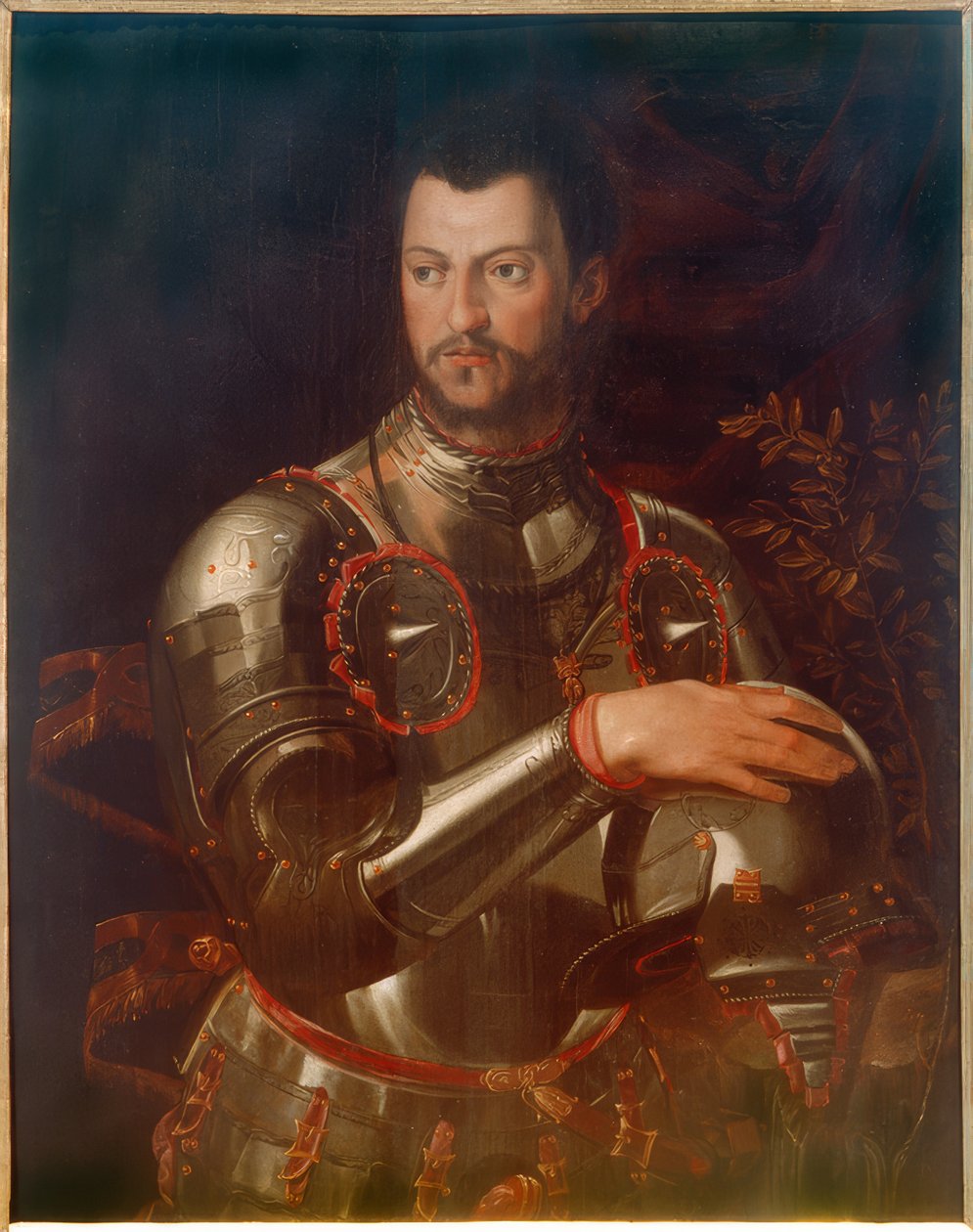 Portræt af hertug Cosimo I i rustning af Agnolo Bronzino