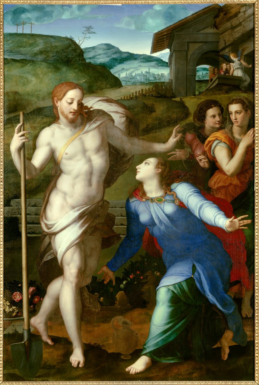 Kristus viser sig som gartner for Maria Magdalene af Agnolo Bronzino