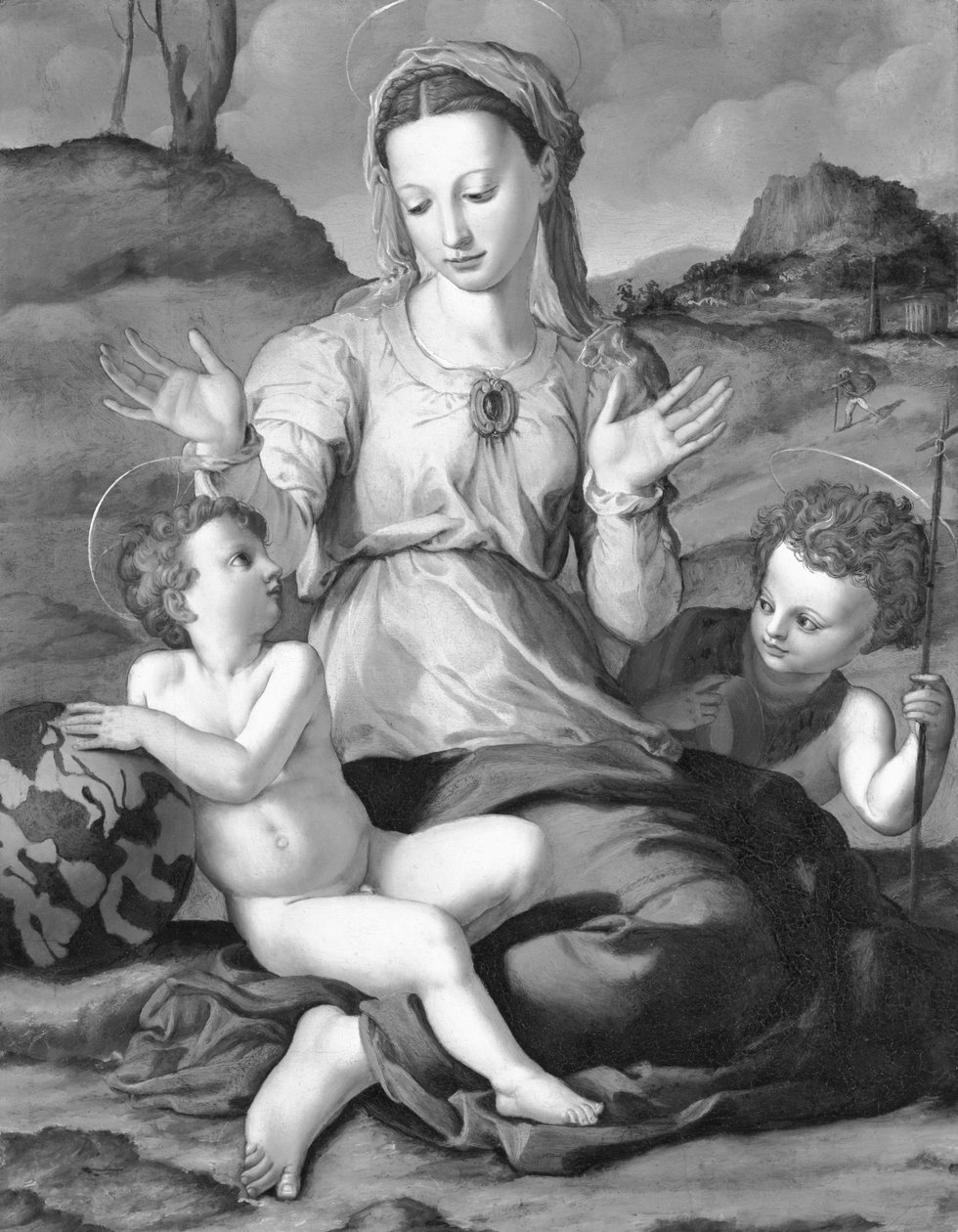 Madonna og barn med Saint John af Agnolo Bronzino