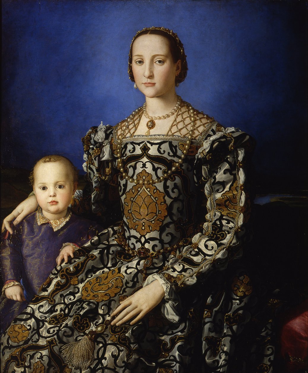 Portræt af Eleanor af Toledo med sin søn Giovanni, ca 1545 af Agnolo Bronzino