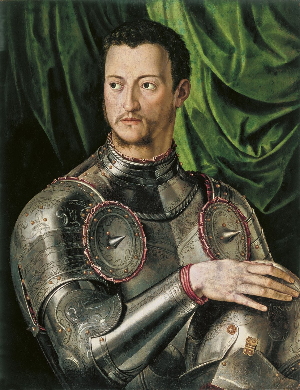 Portræt af storhertug af Toscana Cosimo I de Medici 1519-1574 i rustning af Agnolo Bronzino