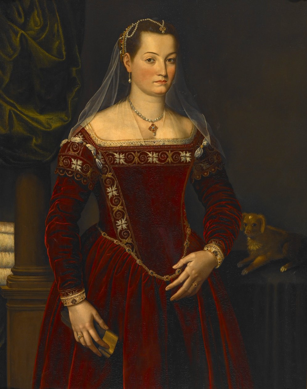 Portræt af en dame af Agnolo Bronzino