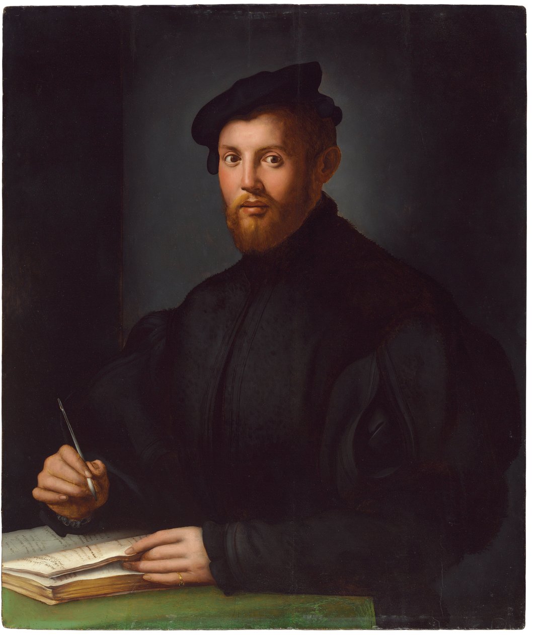 Portræt af en ung mand med en bog af Agnolo Bronzino