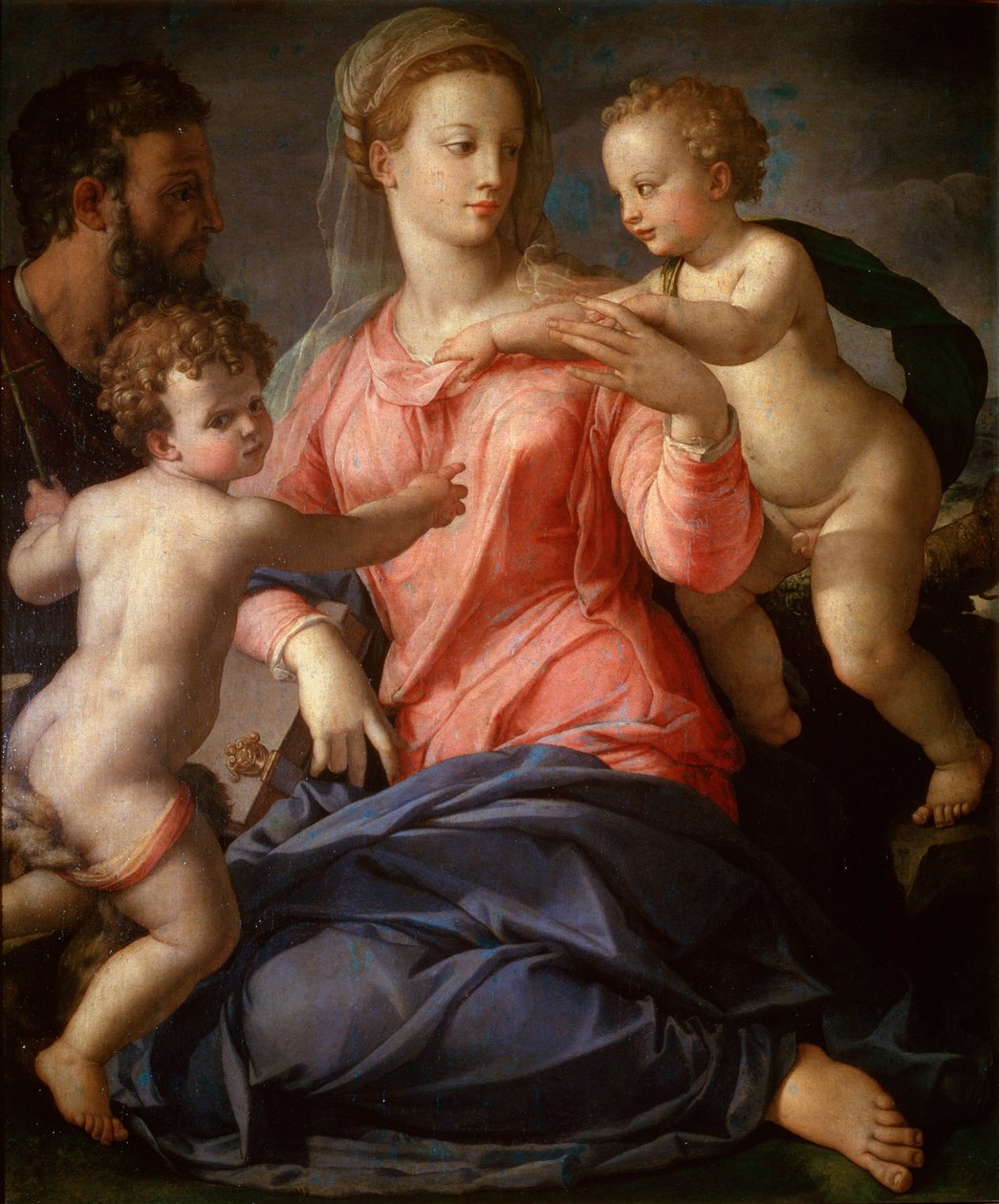 Den hellige familie med den unge Johannes Døberen, 1540. af Agnolo Bronzino