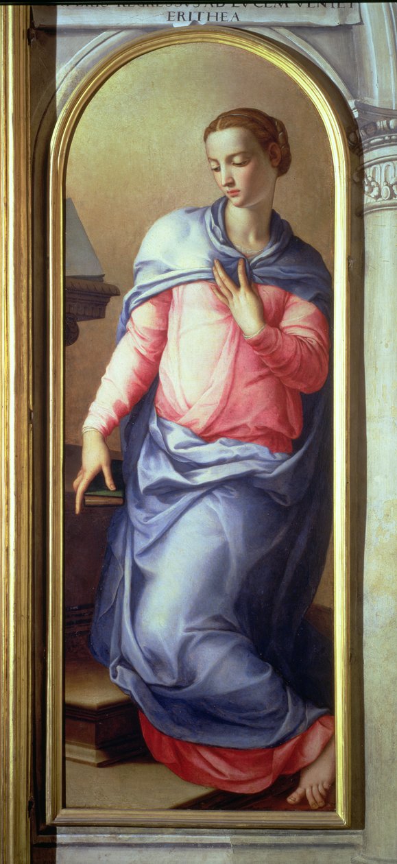 Jomfruen, højre panel af en bebudelse, 1555 (se også 82440) af Agnolo Bronzino