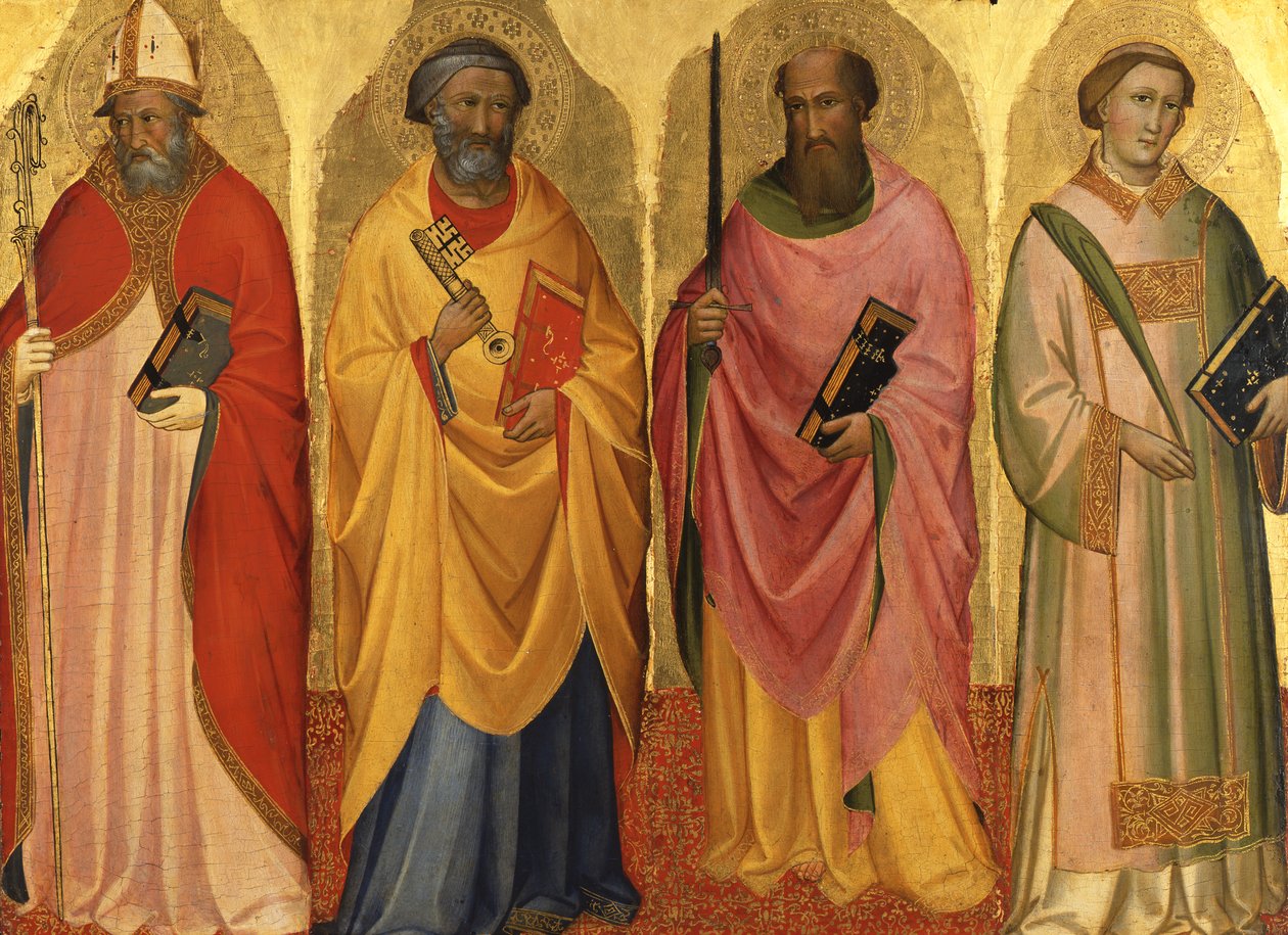 En hellig biskop / Sankt Peter / Sankt Paulus / En hellig diakon af Agnolo Gaddi