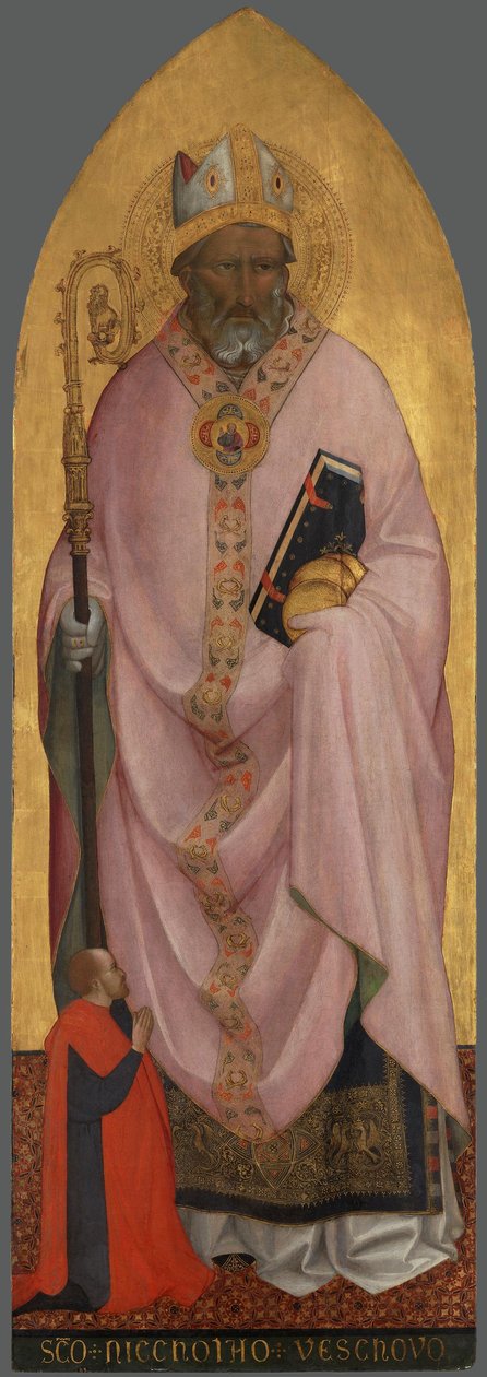 Hl. Nikolaus von Bari mit einem Stifter af Agnolo Gaddi