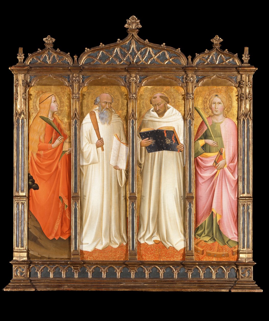 De hellige Maria Magdalena, Benedikt, Bernard af Clairvaux og Katarina af Alexandria, ca 1380 af Agnolo Gaddi