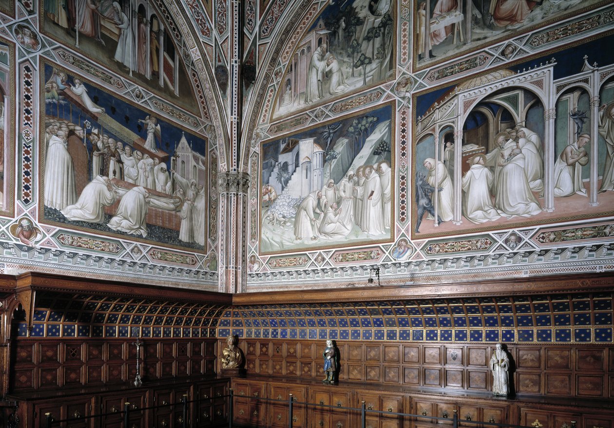Udsigt over kapellet Castellani (eller sakramente) dekoreret af fresker af Agnolo Gaddi (1350-1396), episoder af Sankt Antonius den Stores liv af Agnolo Gaddi