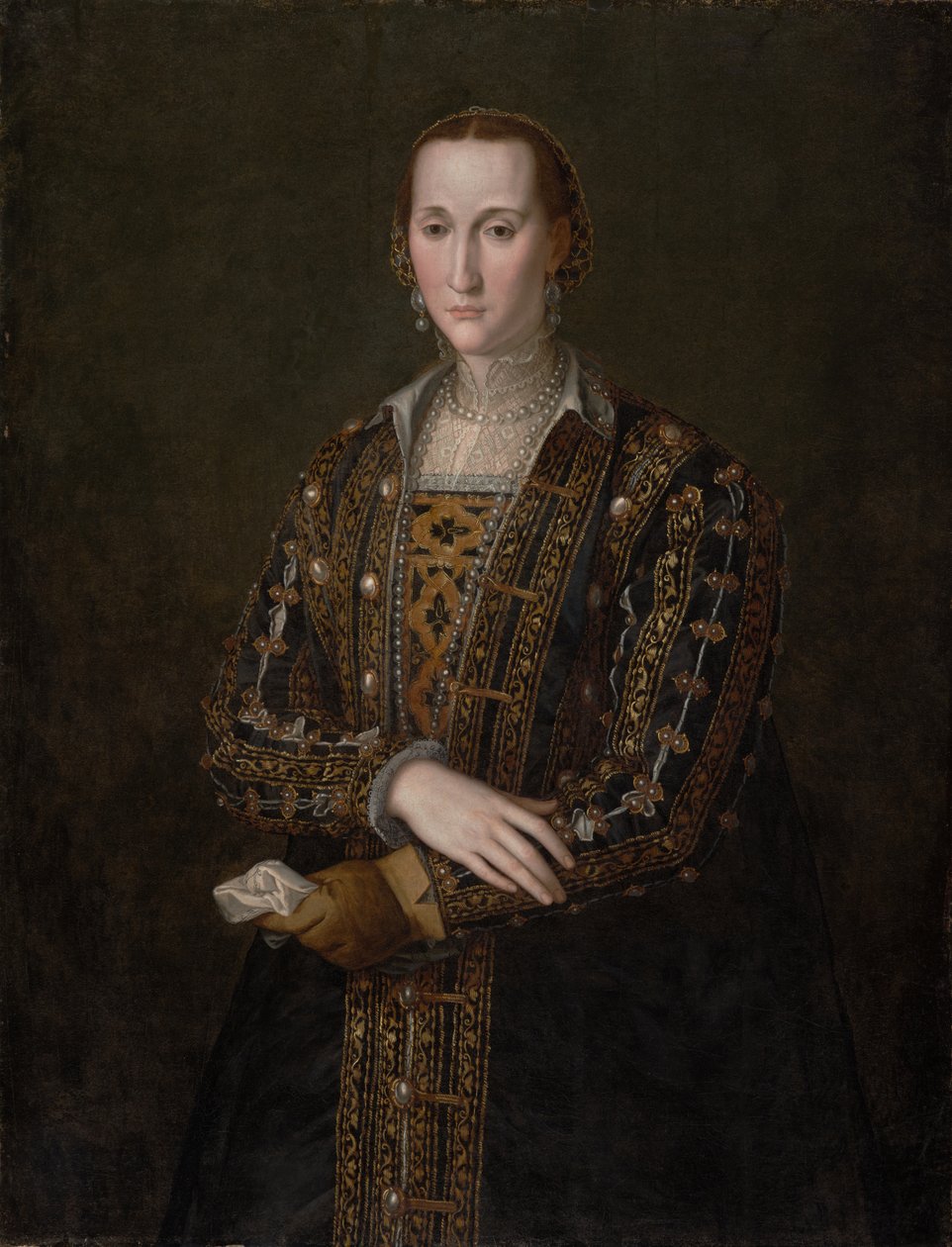 Eleonora di Toledo (1522-1562), omkring 1560 (olie på lærred, overført fra panel) af Agnolo Bronzino