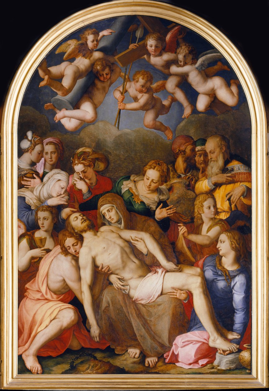 La descente de Croix - Nedstigningen fra korset - Bronzino, Agnolo (1503-1572) - 1553 - Olie på træ - 263x175 - Palazzo Vecchio, Firenze af Agnolo Bronzino