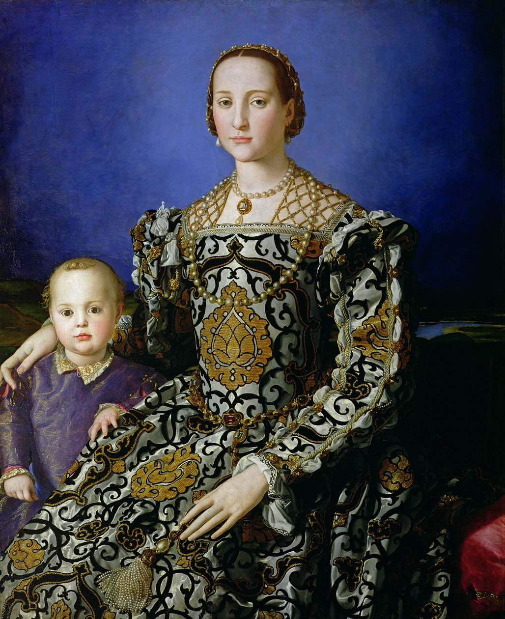 Portræt af Eleanor af Toledo og hendes søn, Giovanni de Medici, ca. 1544-45 (tempera på panel) af Agnolo Bronzino
