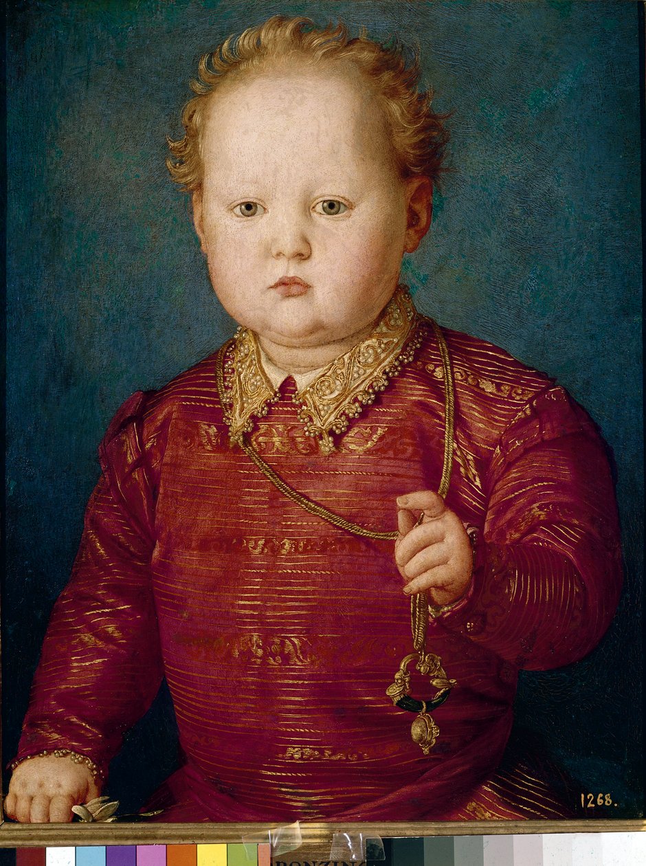 Portræt af Garcia de Medici som barn (olie på panel, ca. 1550) af Agnolo Bronzino