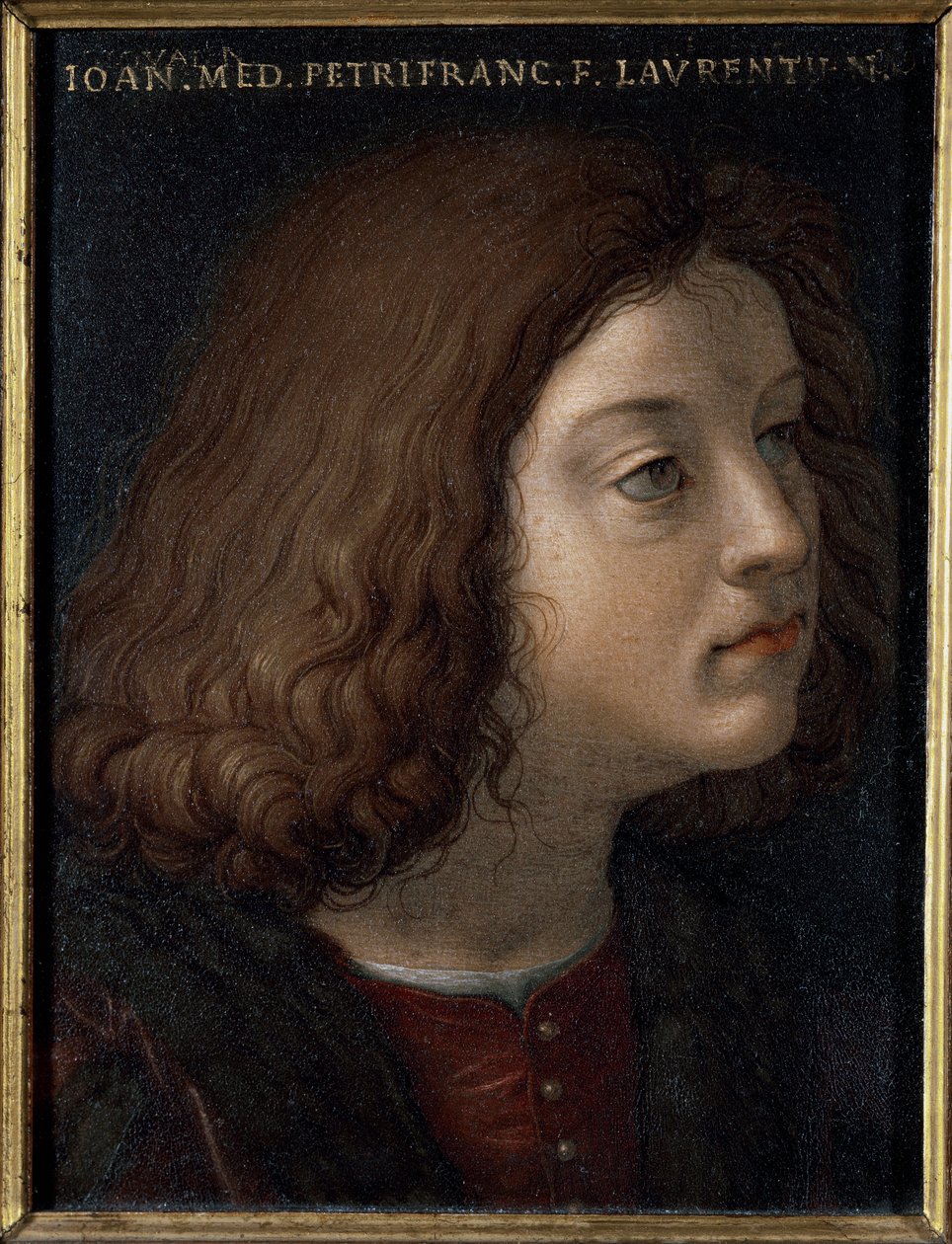 Portræt af Johannes af Medicis dit il Popolano (1467-1498) (Portræt af Giovanni de Medici il Popolano) Maleri af Bronzino (Agnolo di Cosimo) (1503-1572) 1551 Dim 15x12 cm Florence Palazzo Medici Riccardi af Agnolo Bronzino