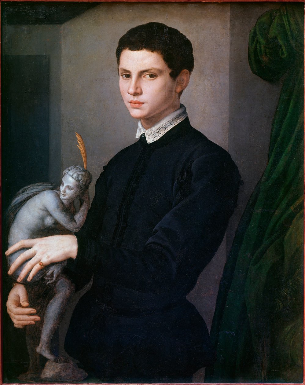 Portræt af en billedhugger. Maleri af Angelo Bronzino (1503-1572) af Agnolo Bronzino