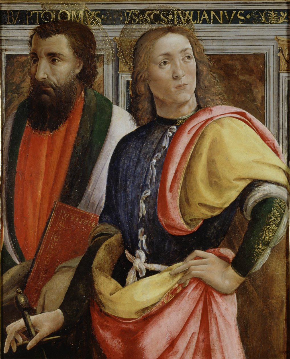 De hellige Bartholomæus og Julian Hospitaler (tempera, olie og guld på panel) af Agnolo di Domenico
