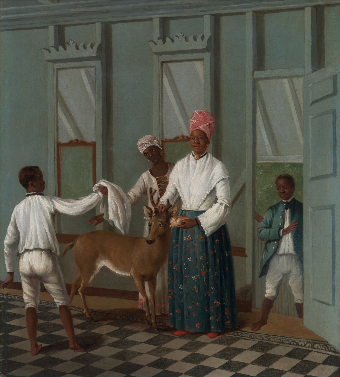 Tjenere, der vasker et rådyr af Agostino Brunias