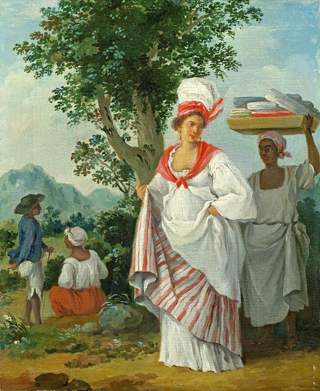 Vestindisk kreolsk kvinde med sin sorte tjener, ca. 1780 af Agostino Brunias