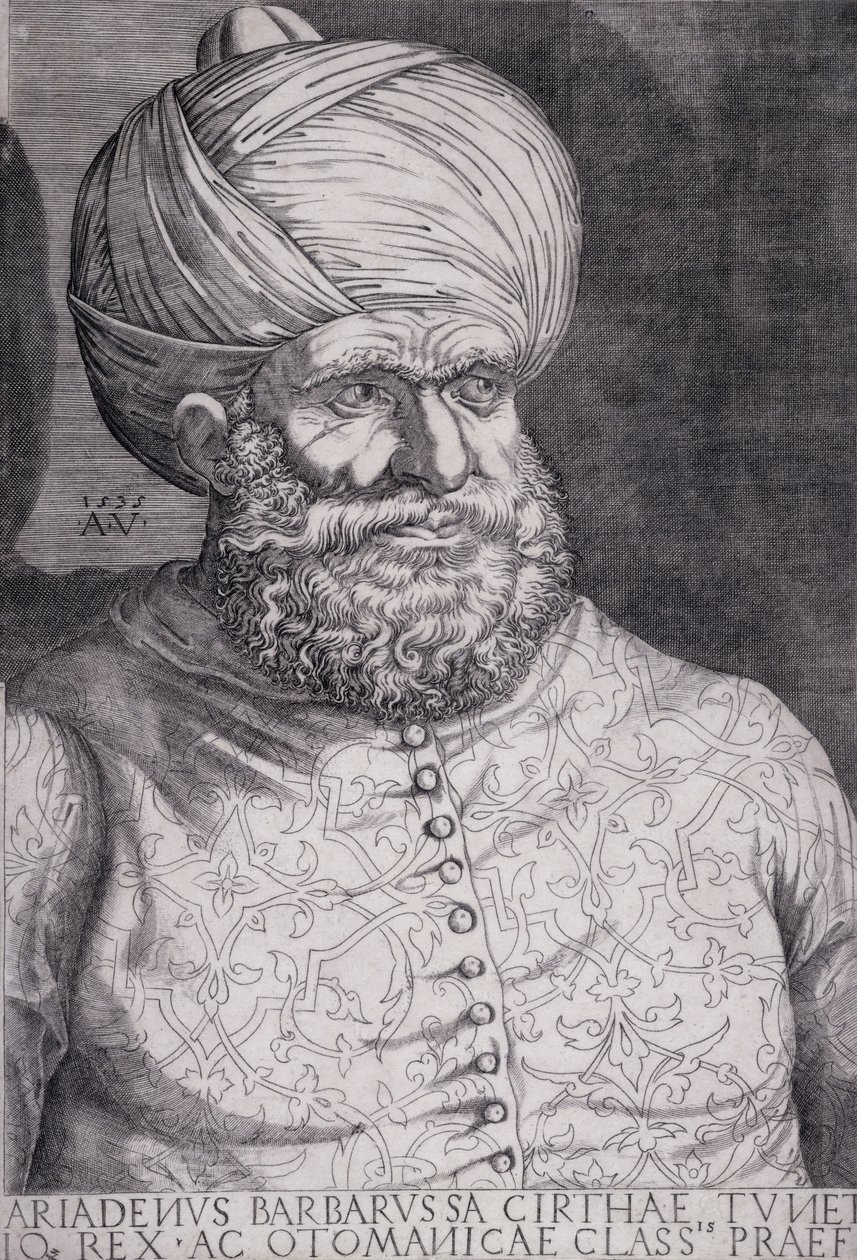 Barbarossa (Khayr ad-Din) (d. 1546) 1535 af Agostino Musi