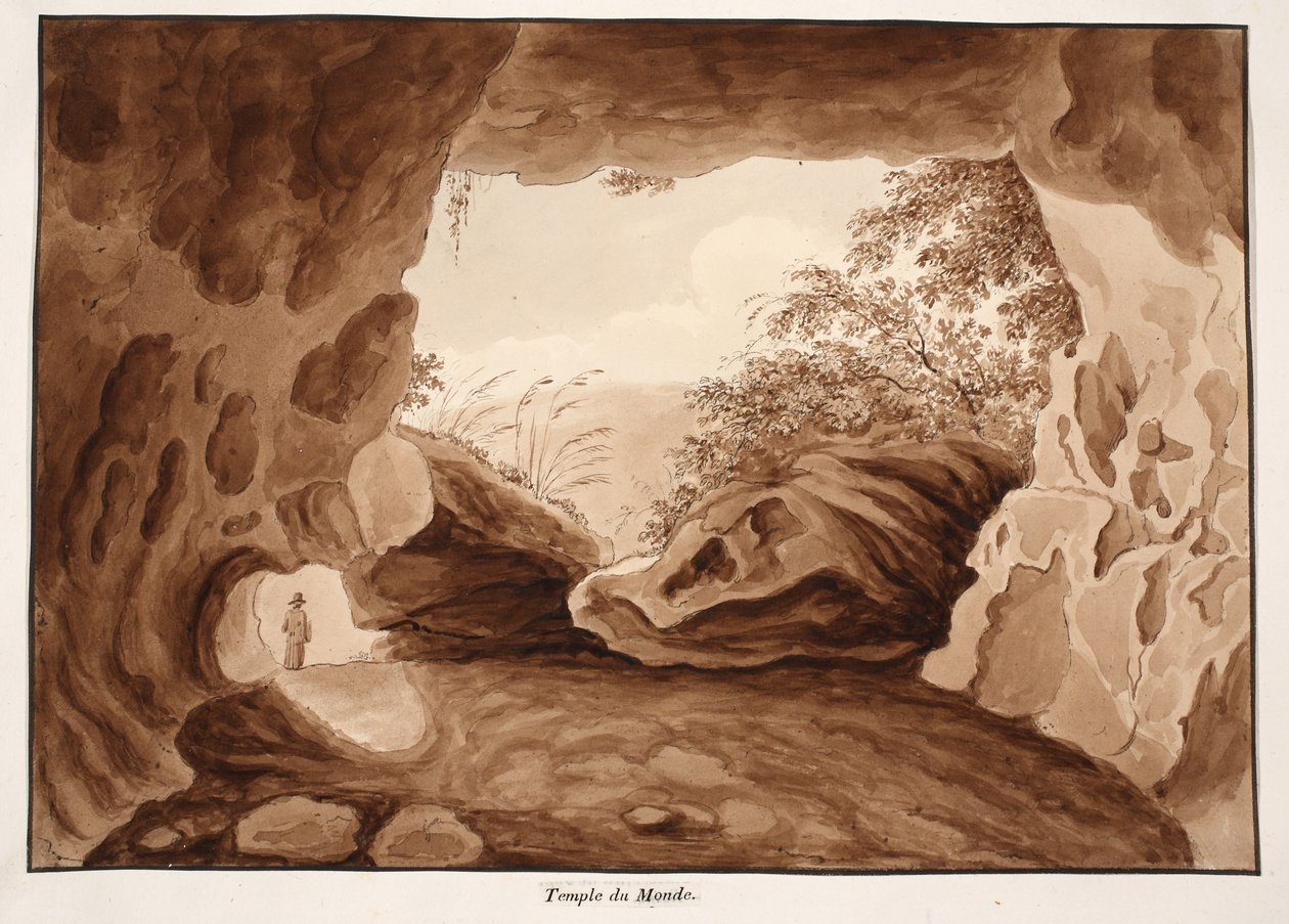Verdens tempel, 1833 (ætsning med brun vask) af Agostino Tofanelli