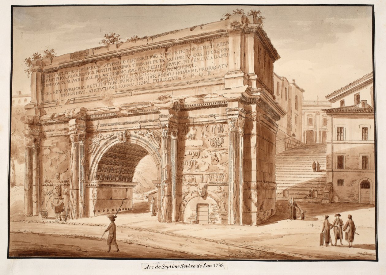 Buen af Septimius Severus i år 1788, 1833 (ætsning med brun vask) af Agostino Tofanelli