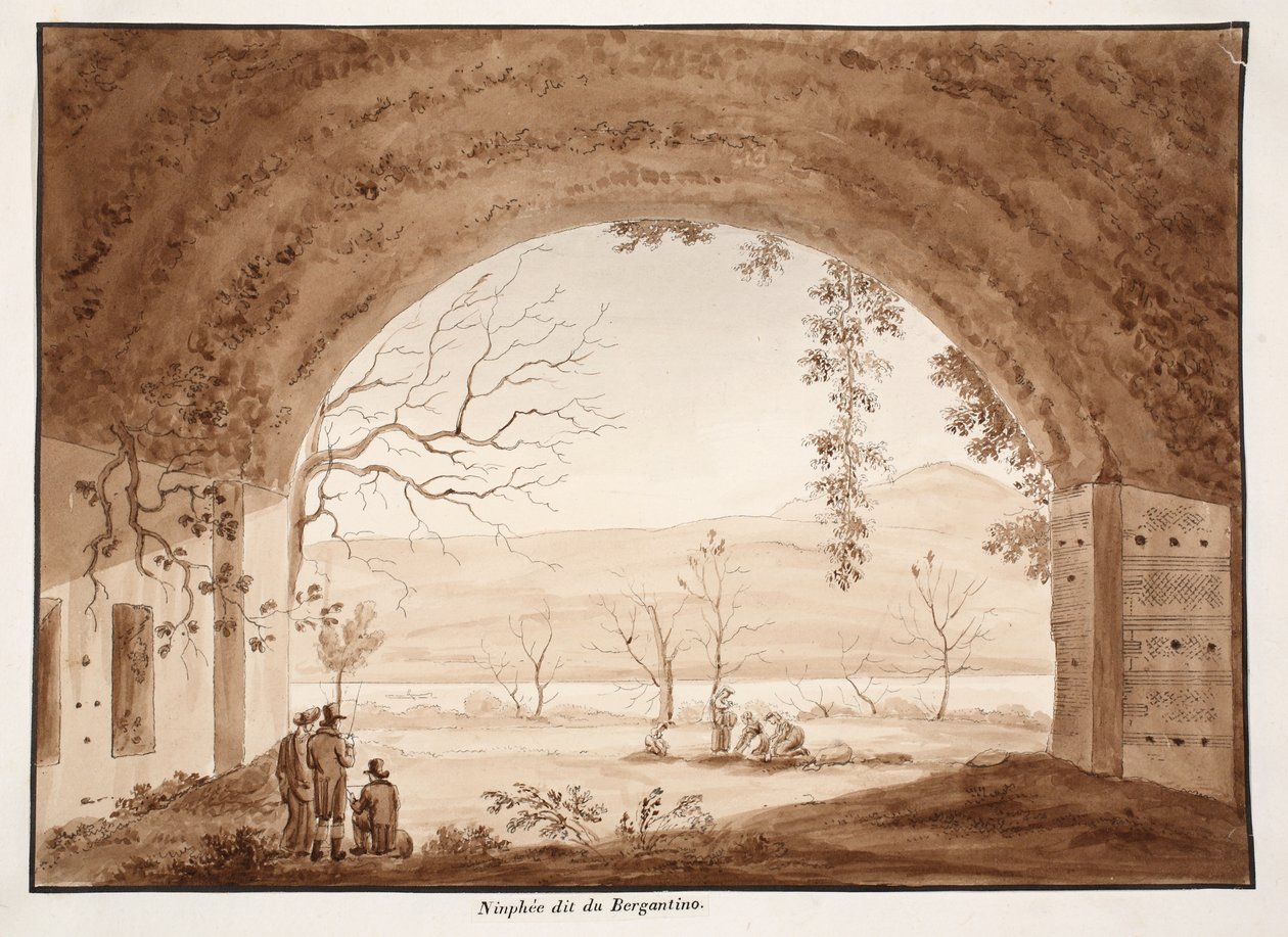 Ninfeo Bergantino, 1833 (ætsning med brun vask) af Agostino Tofanelli