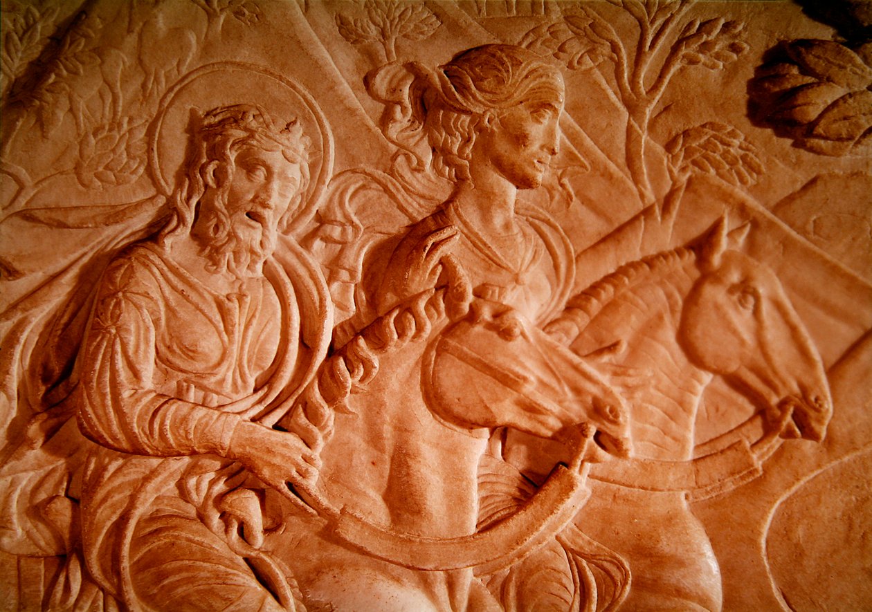 Detalje af rejsen til St. Sigismund marmor detalje af 434188 af Agostino di Duccio