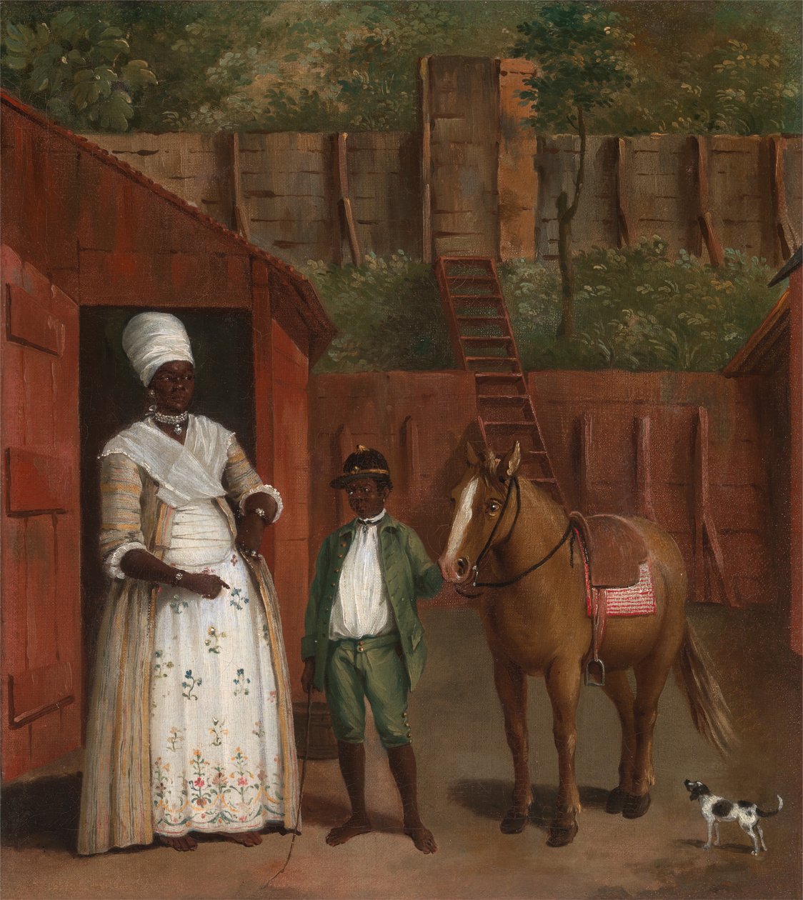 En mor med sin søn og en pony, ca. 1775. af Agostino Brunias