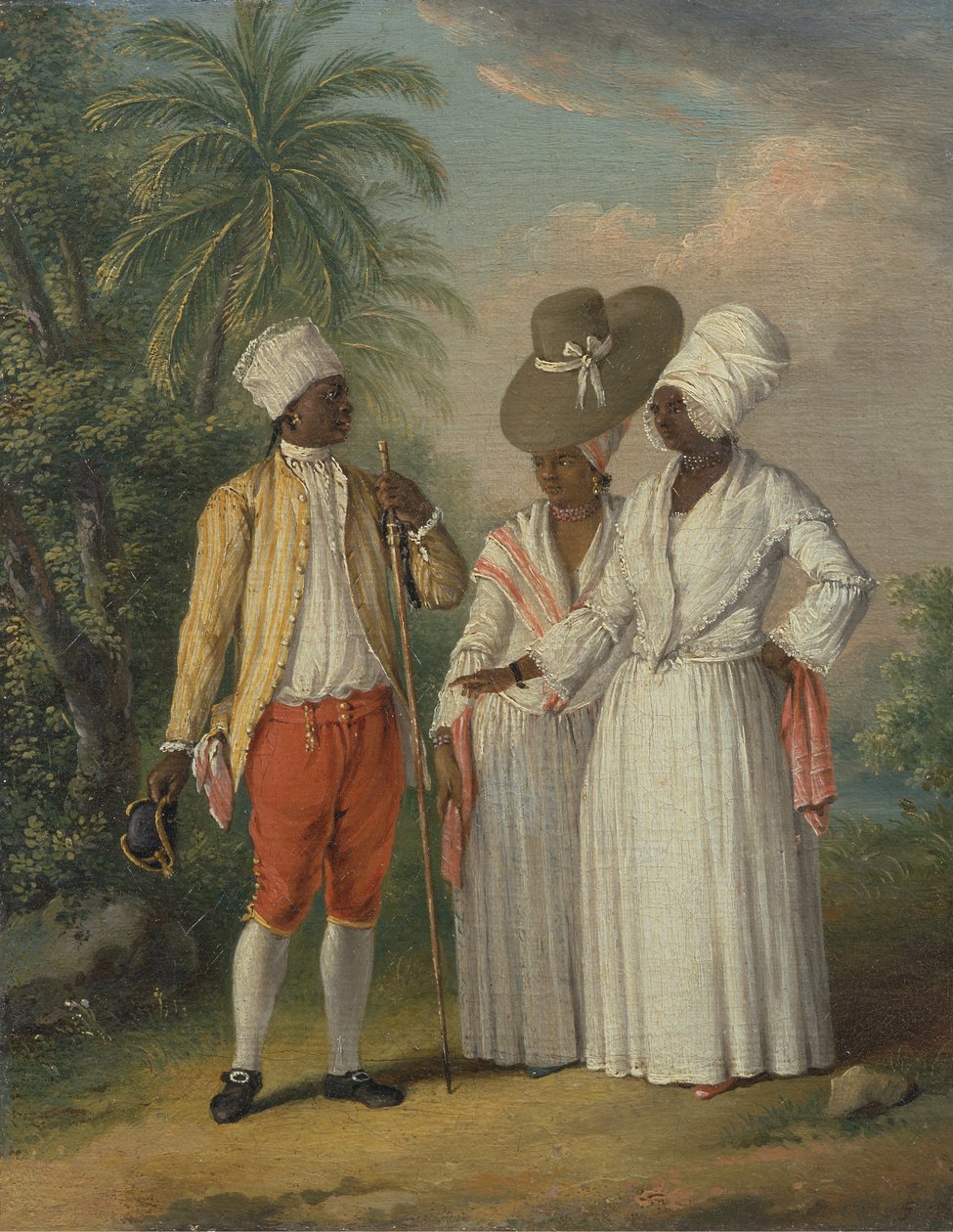 Frie vestindiske dominikanere, frie indfødte fra Dominica, ca. 1770. af Agostino Brunias