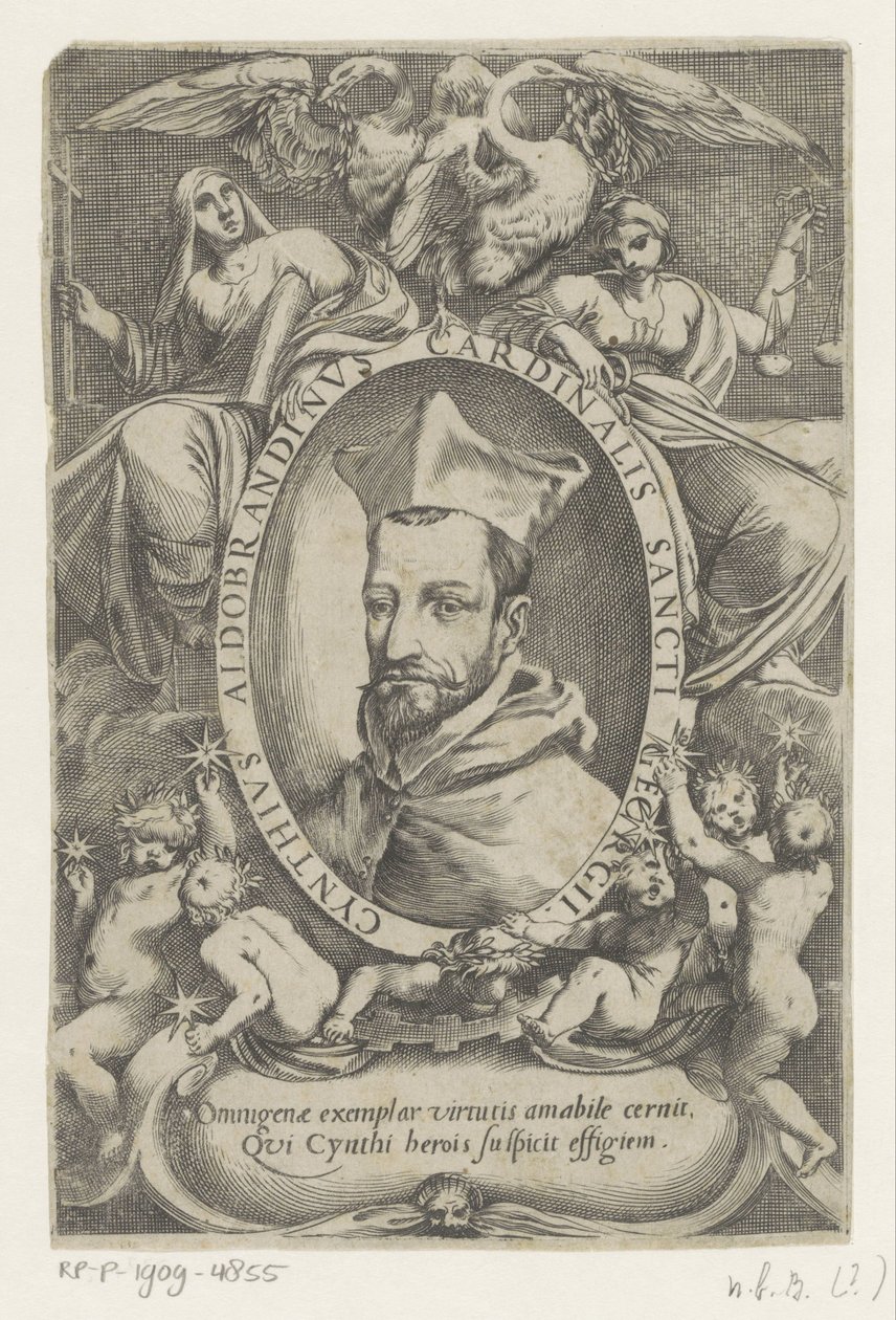 Portret af kardinaal Cinzio Aldobrandini af Agostino Carracci (possibly)