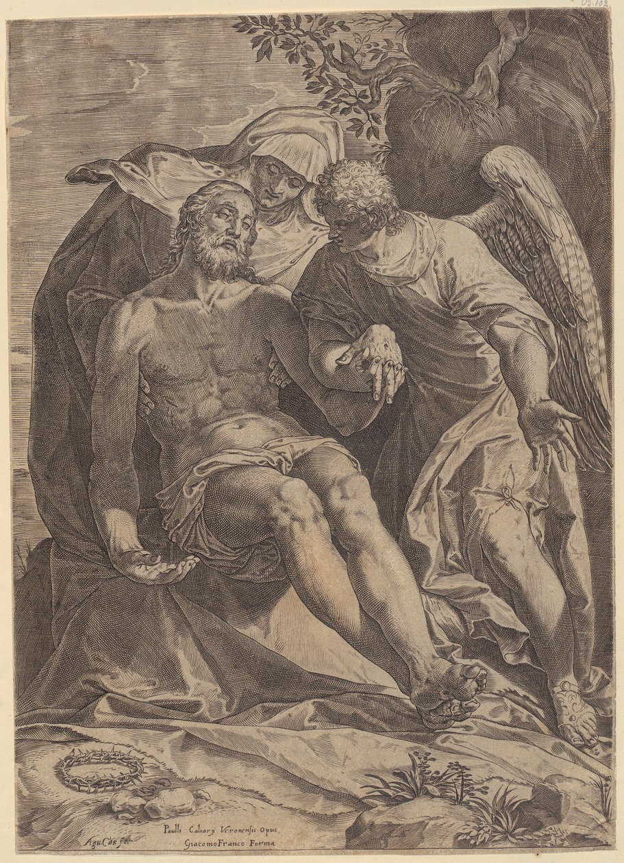 Kristi klagesang [Pietà] af Agostino Carracci