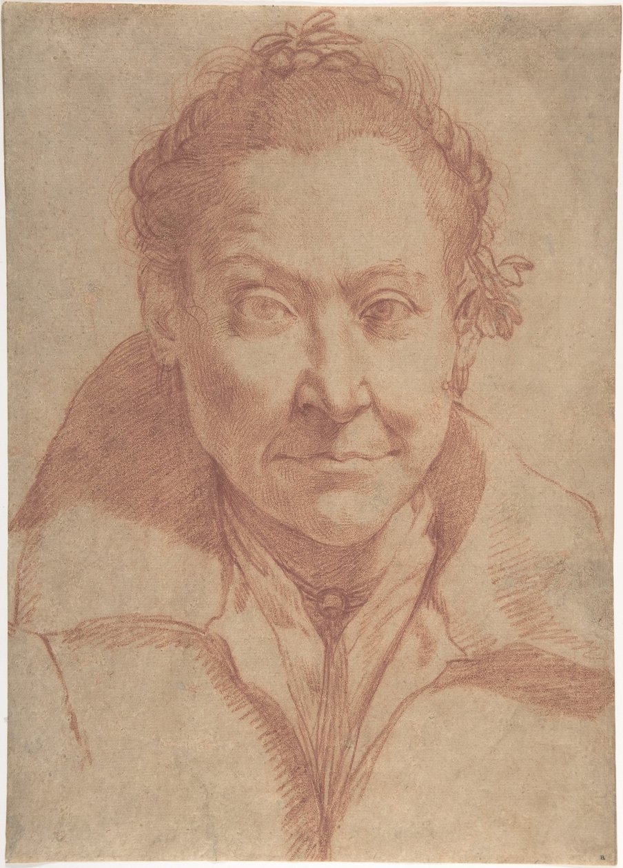 Brystbillede af en kvinde (forside); bryststudie af en pige (bagside) af Agostino Carracci
