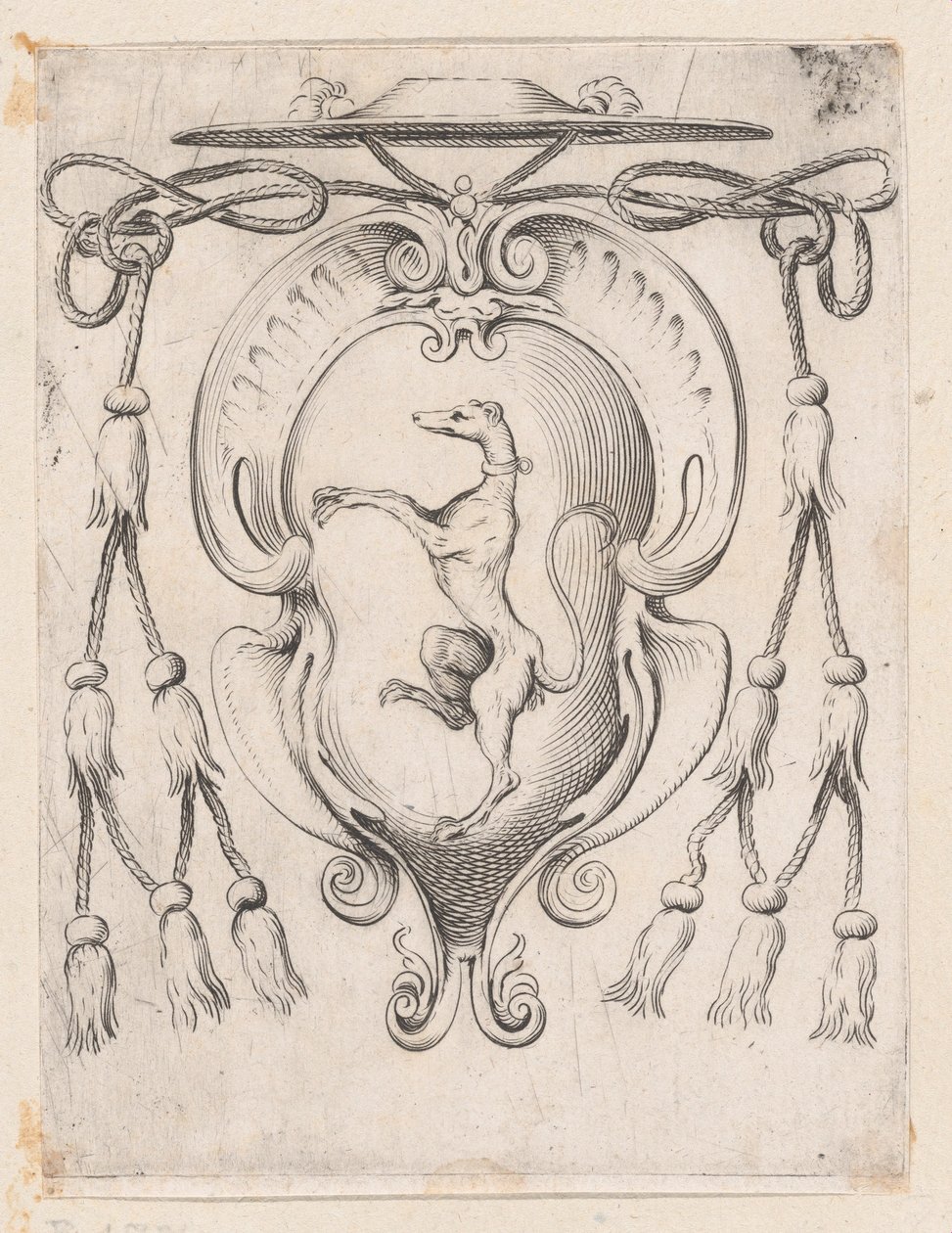 Våbenskjold fra en kardinal af Sampieri-familien, 1590-95. af Agostino Carracci