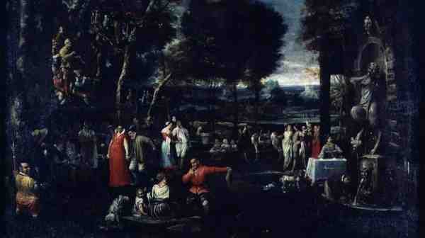 Fete Champetre eller Fete Milanese, ca. 1584 af Agostino Carracci