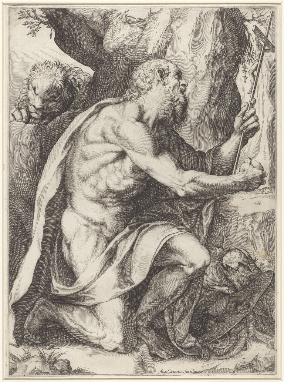 Sankt Jerome af Agostino Carracci