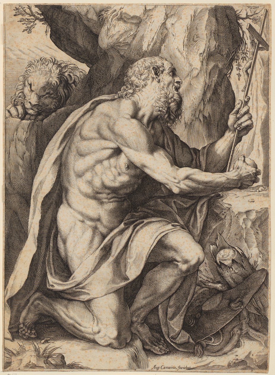 Den hellige Hieronymus af Agostino Carracci