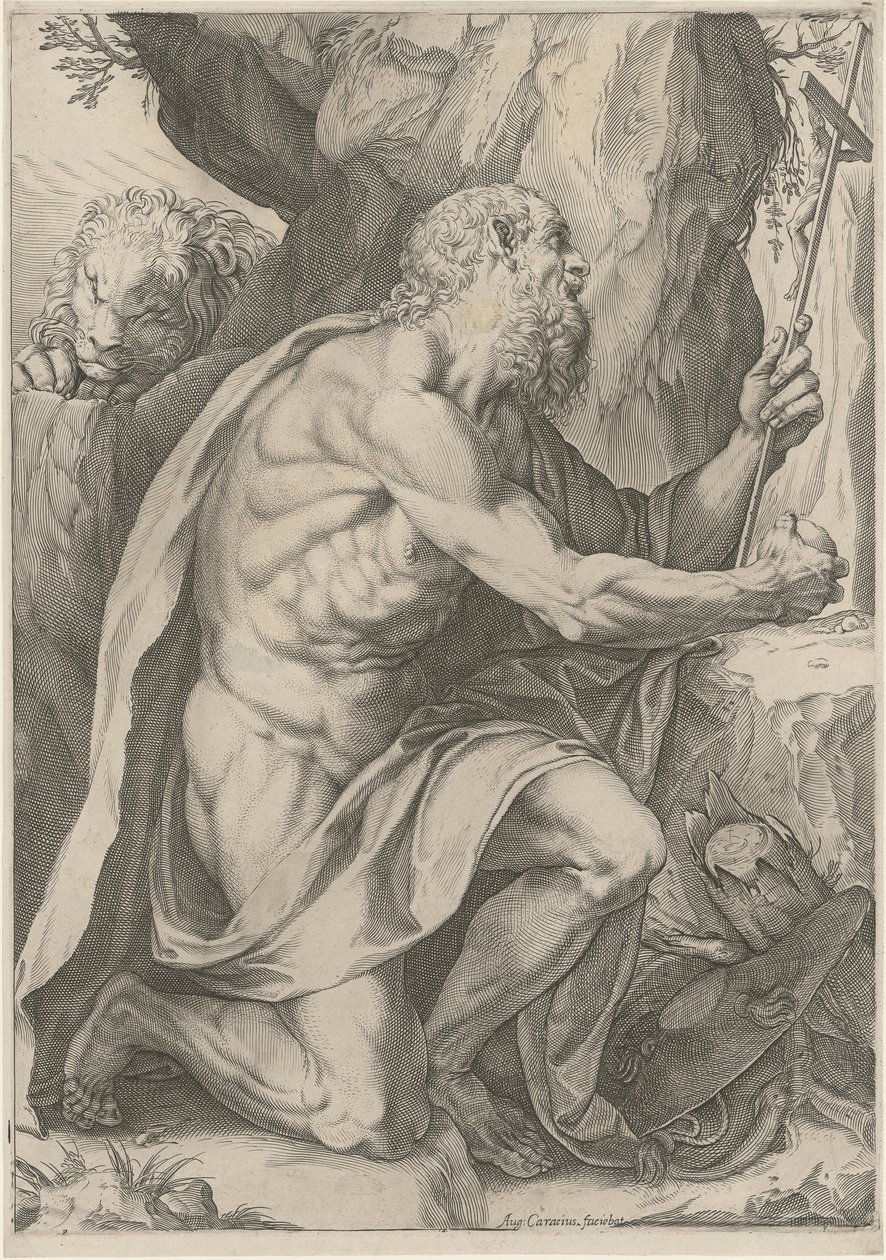 Den hellige Hieronymus af Agostino Carracci
