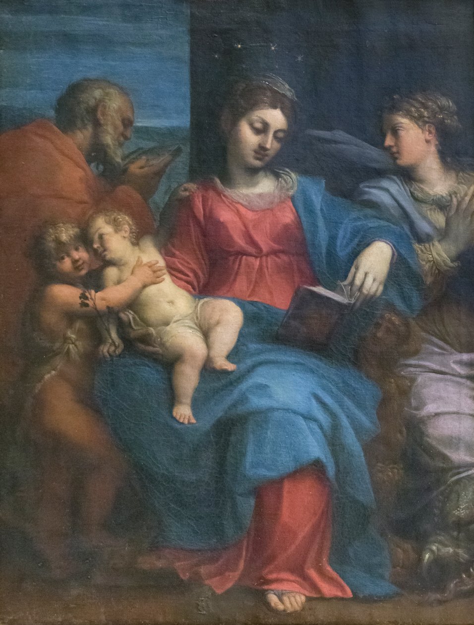 Hellig familie med St. Margaret af Agostino Carracci