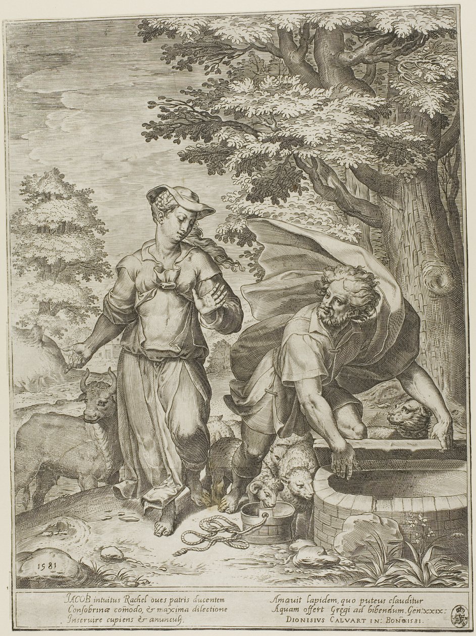 Jakob og Rachel af Agostino Carracci