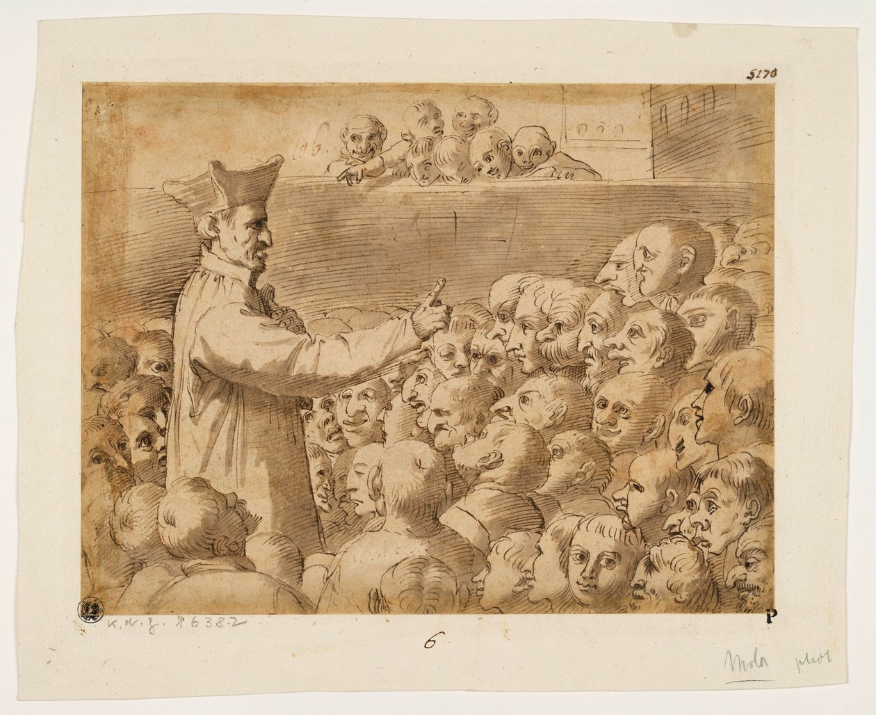 Karikatur af en prædiken af Agostino Carracci
