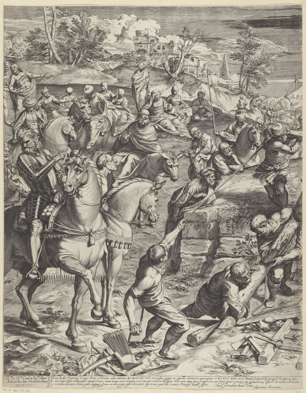 Kristi korsfæstelse (venstre del) af Agostino Carracci