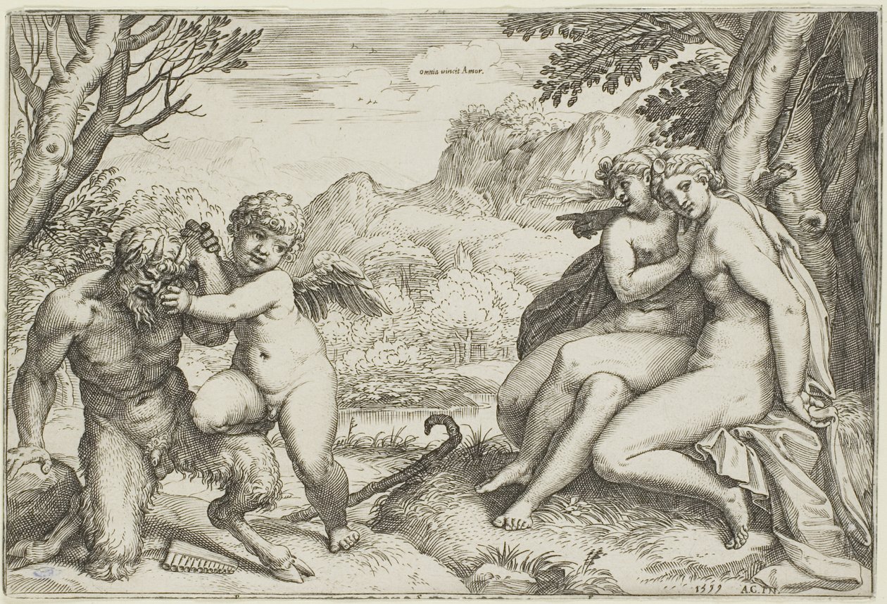 Kærligheden overvinder alt af Agostino Carracci