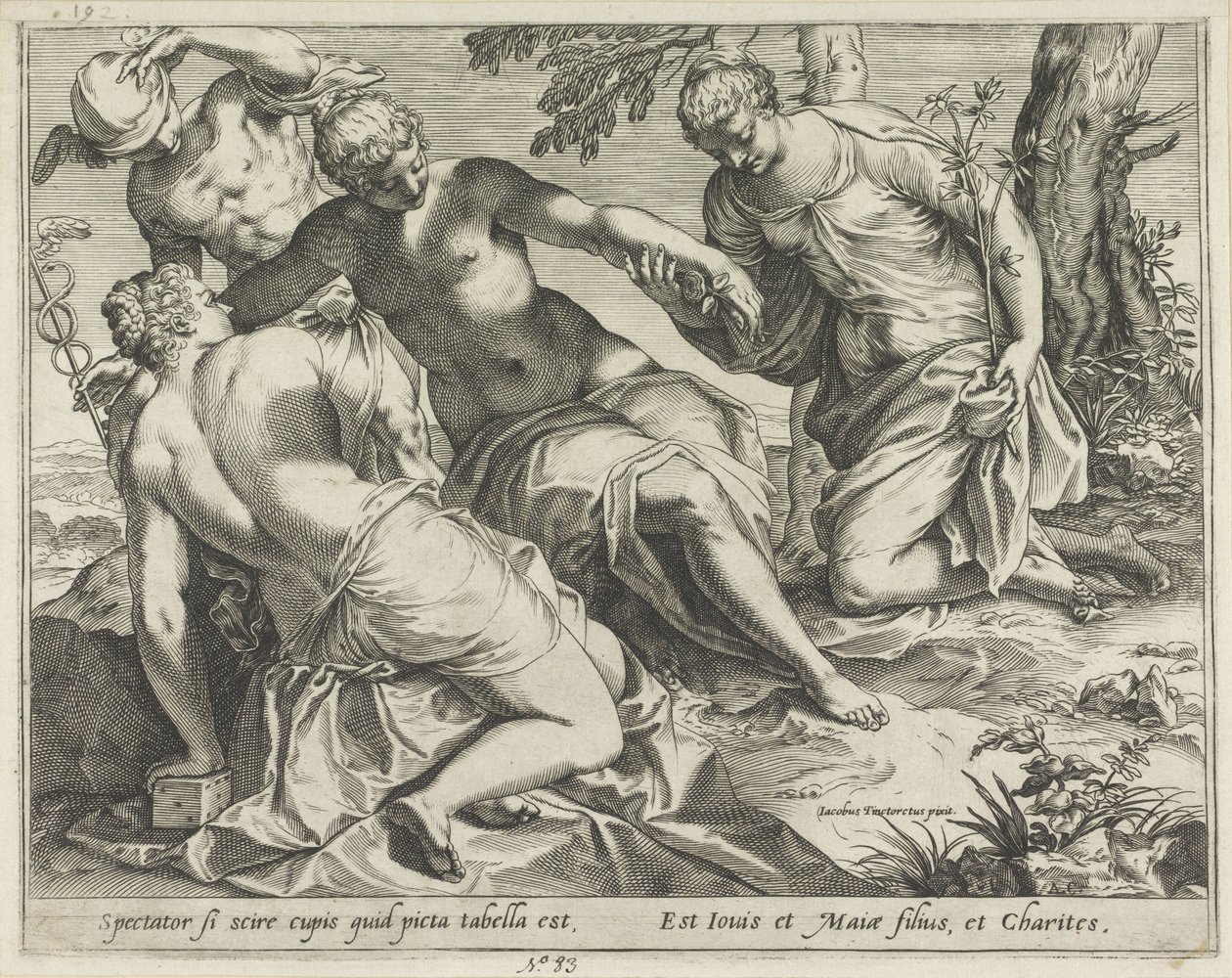 Merkur og nåde af Agostino Carracci