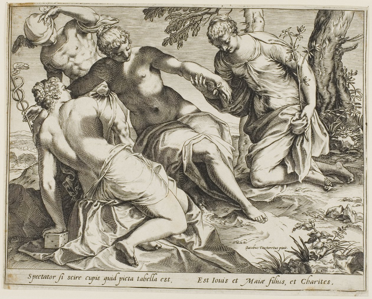 Merkur og nåde af Agostino Carracci