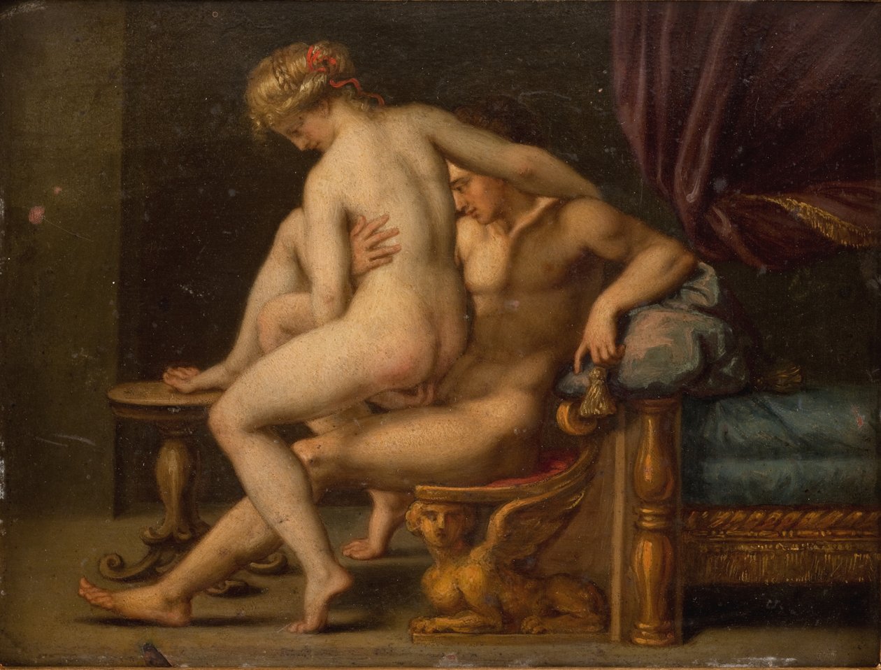 Nuditet med mand og kvinde af Agostino Carracci