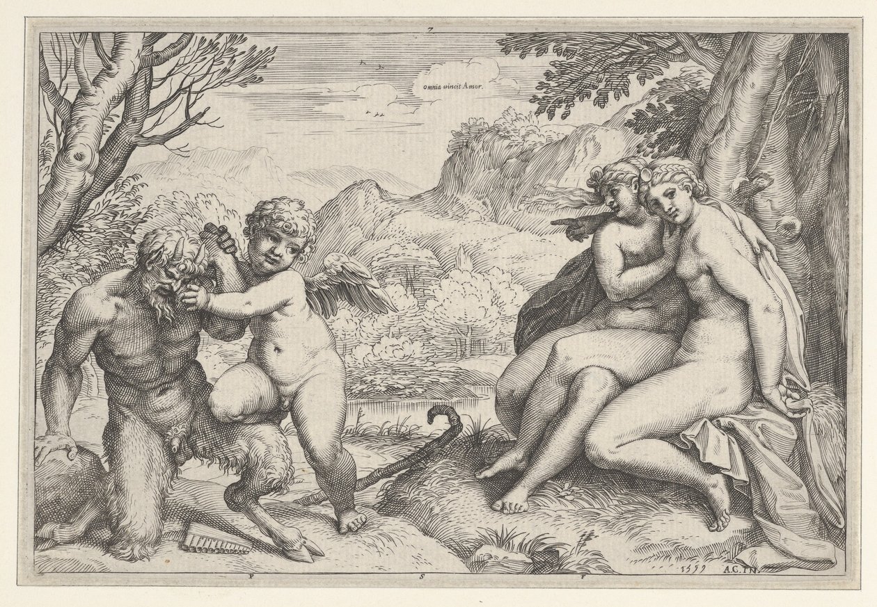 Kærlighed overvinder alt, 1599. af Agostino Carracci