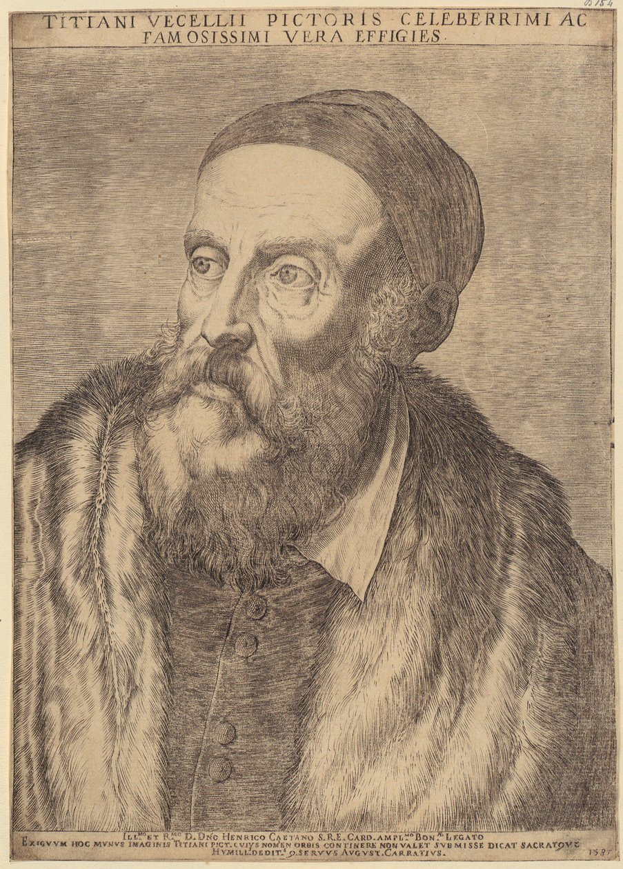 Portræt af Tizian af Agostino Carracci