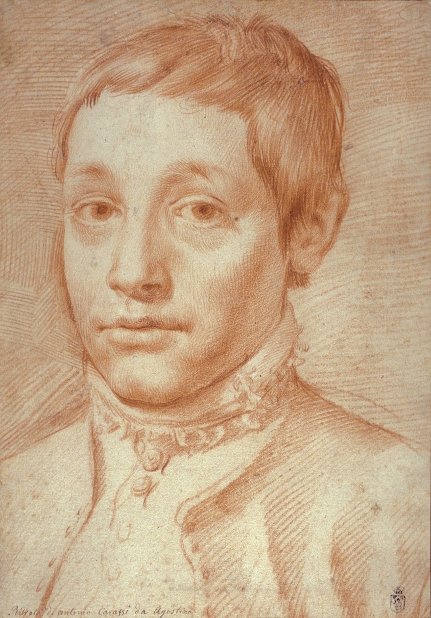 Portræt af hans søn, Antonio Carracci, 1592-95 af Agostino Carracci