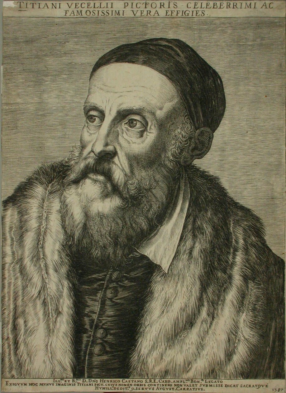 Portræt af Tizian af Agostino Carracci